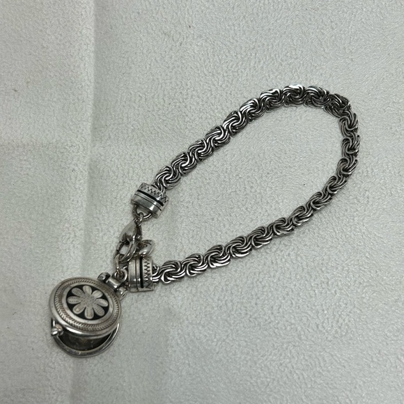 Brighton Jewelry - Brighton Locket Charm Bracelet Silver Plated Vintage 8"